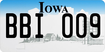 IA license plate BBI009