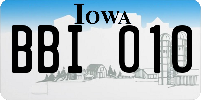 IA license plate BBI010