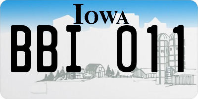 IA license plate BBI011