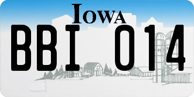 IA license plate BBI014