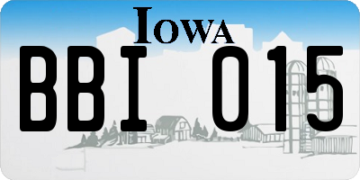 IA license plate BBI015