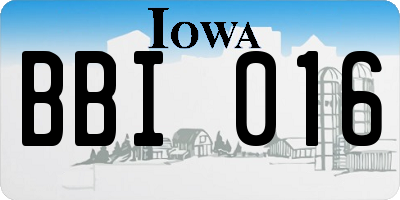 IA license plate BBI016