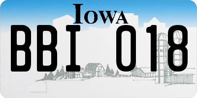 IA license plate BBI018
