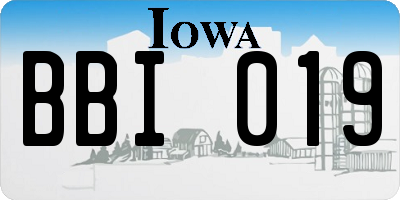 IA license plate BBI019