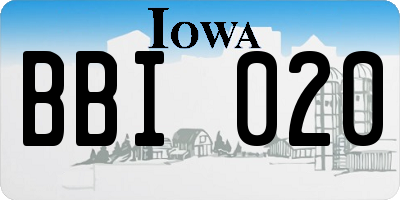 IA license plate BBI020