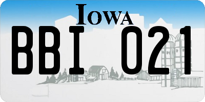 IA license plate BBI021