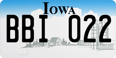 IA license plate BBI022