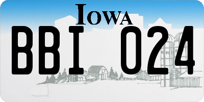IA license plate BBI024