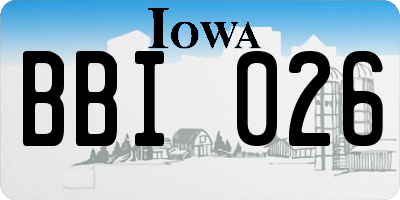 IA license plate BBI026
