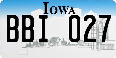 IA license plate BBI027