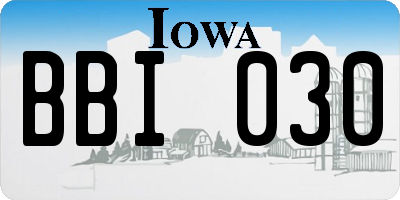 IA license plate BBI030