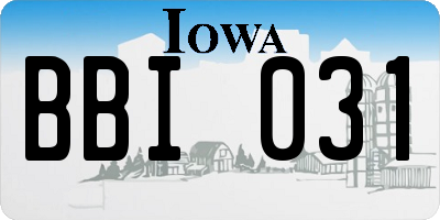 IA license plate BBI031