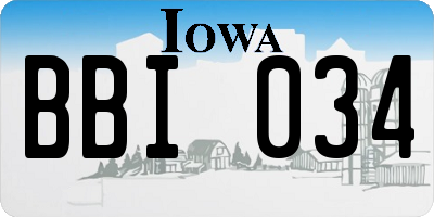IA license plate BBI034
