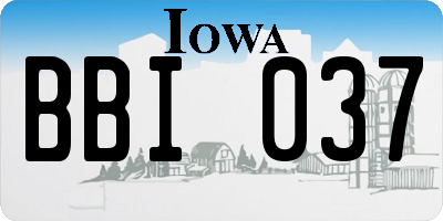 IA license plate BBI037