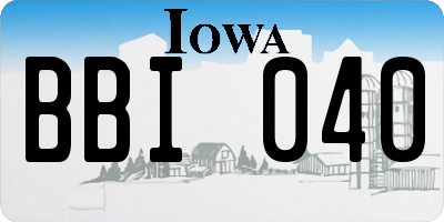 IA license plate BBI040