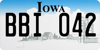 IA license plate BBI042