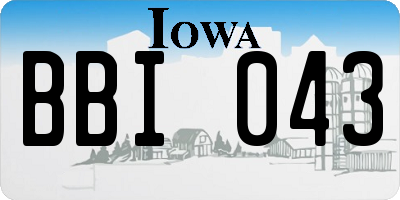 IA license plate BBI043