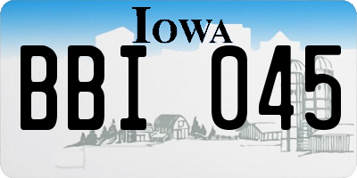 IA license plate BBI045