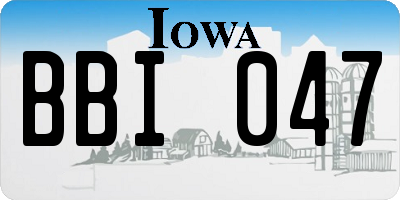 IA license plate BBI047