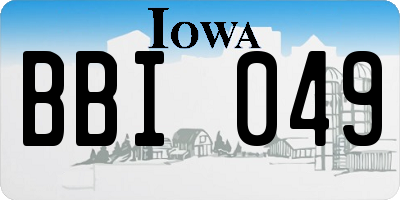 IA license plate BBI049