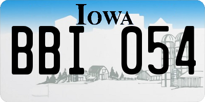 IA license plate BBI054