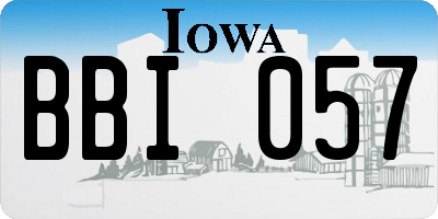 IA license plate BBI057