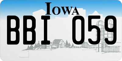 IA license plate BBI059