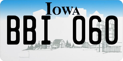 IA license plate BBI060