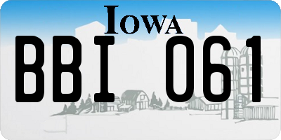 IA license plate BBI061