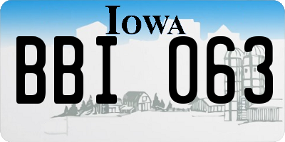 IA license plate BBI063