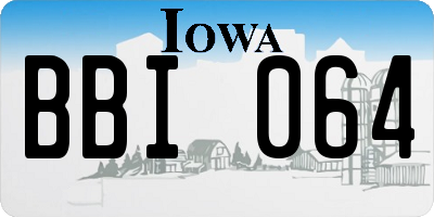 IA license plate BBI064
