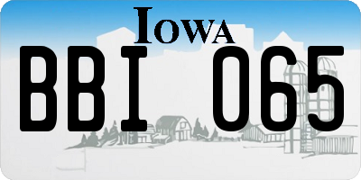 IA license plate BBI065