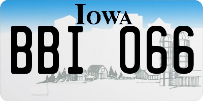 IA license plate BBI066