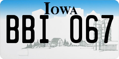IA license plate BBI067