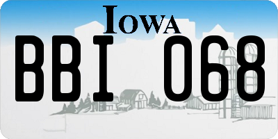IA license plate BBI068