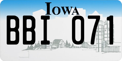 IA license plate BBI071