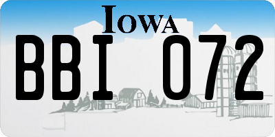 IA license plate BBI072