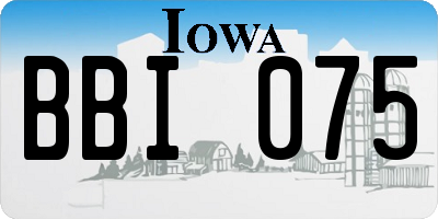 IA license plate BBI075