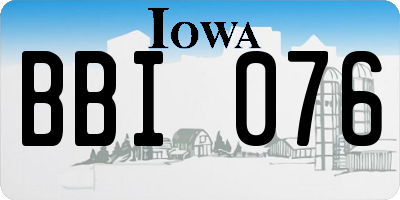 IA license plate BBI076