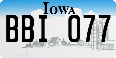 IA license plate BBI077