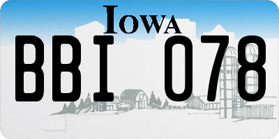 IA license plate BBI078