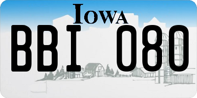 IA license plate BBI080