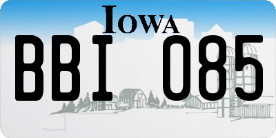 IA license plate BBI085