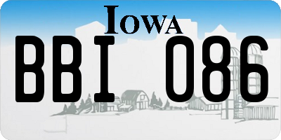 IA license plate BBI086