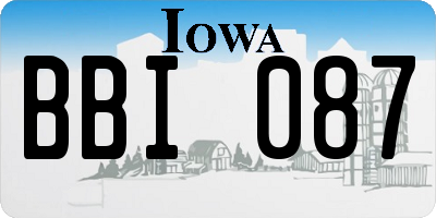 IA license plate BBI087