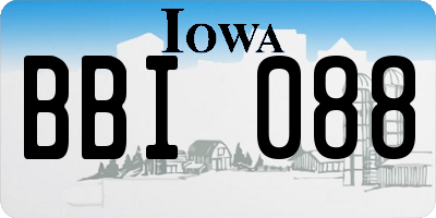 IA license plate BBI088