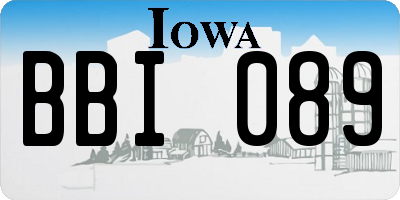 IA license plate BBI089