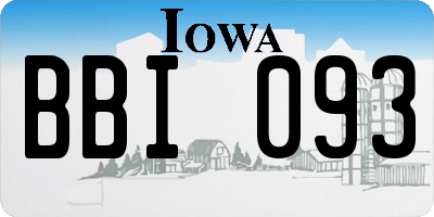 IA license plate BBI093