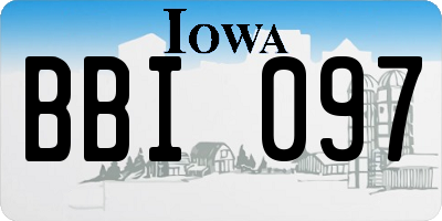 IA license plate BBI097