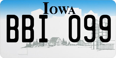 IA license plate BBI099